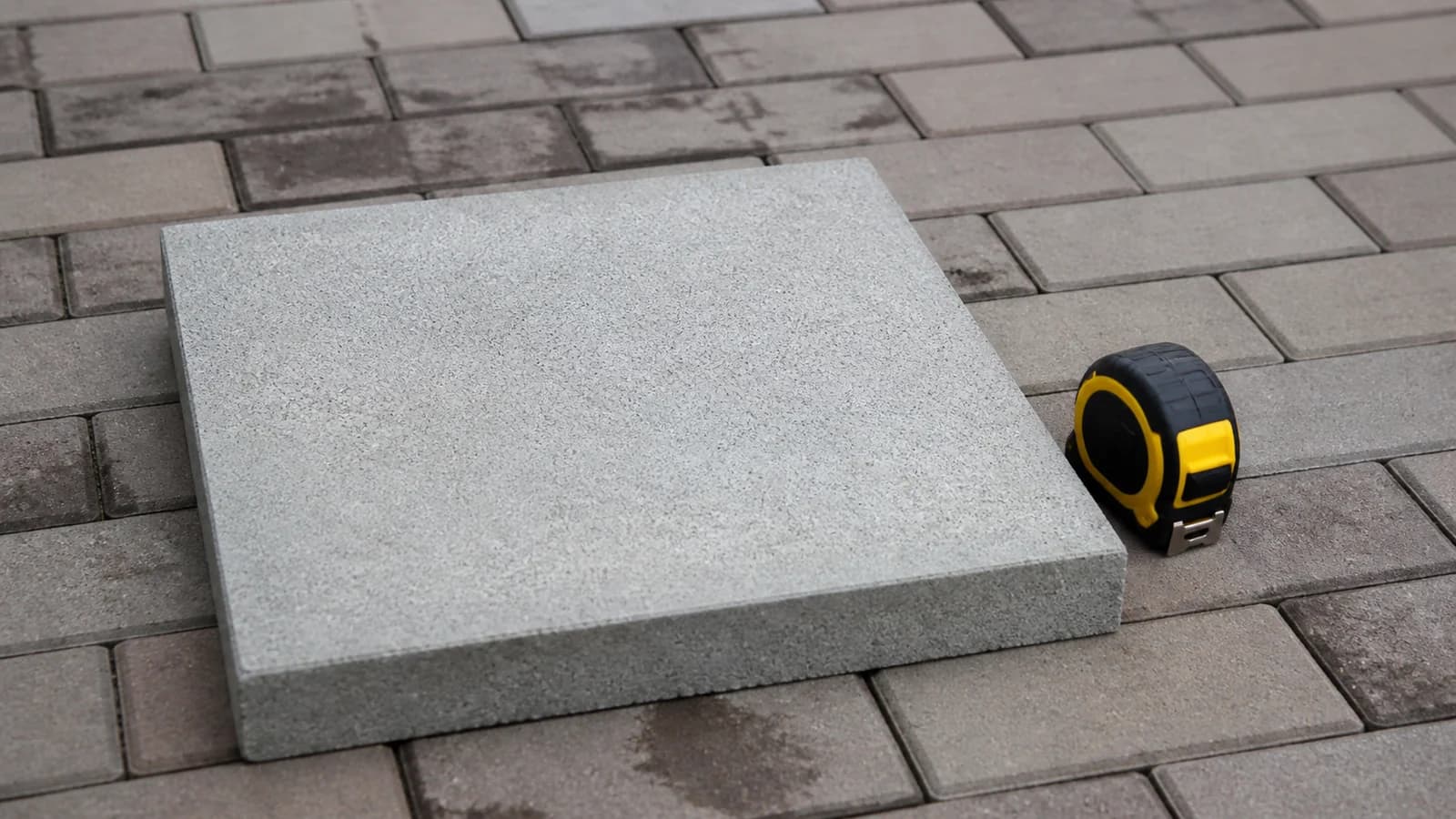 Фотореалистичная редакционная иллюстрация по теме «Тротуарная плитка 40×40: варианты толщины, основания и укладки»