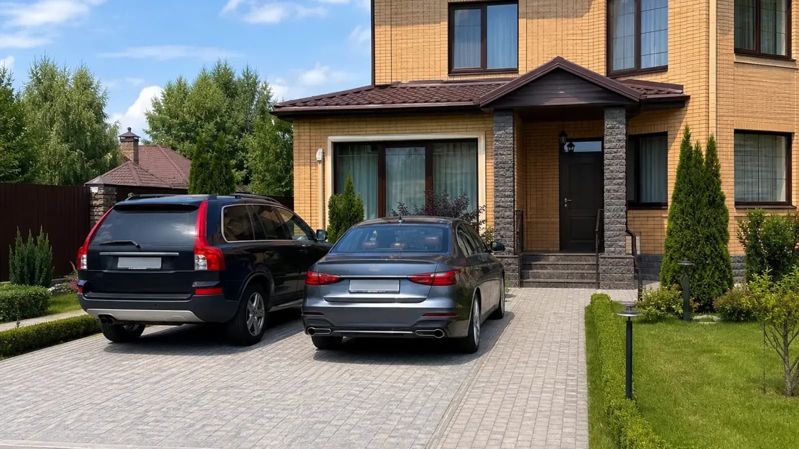Какого размера должна быть парковка на участке